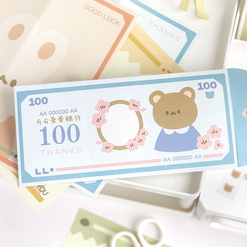 Vanyi 4 design dyr hvelv kawaii brevpapir konvolutt klistremerke 3 nyt stasjonær papir kjærlighetspapir skrivepapir lomo kort