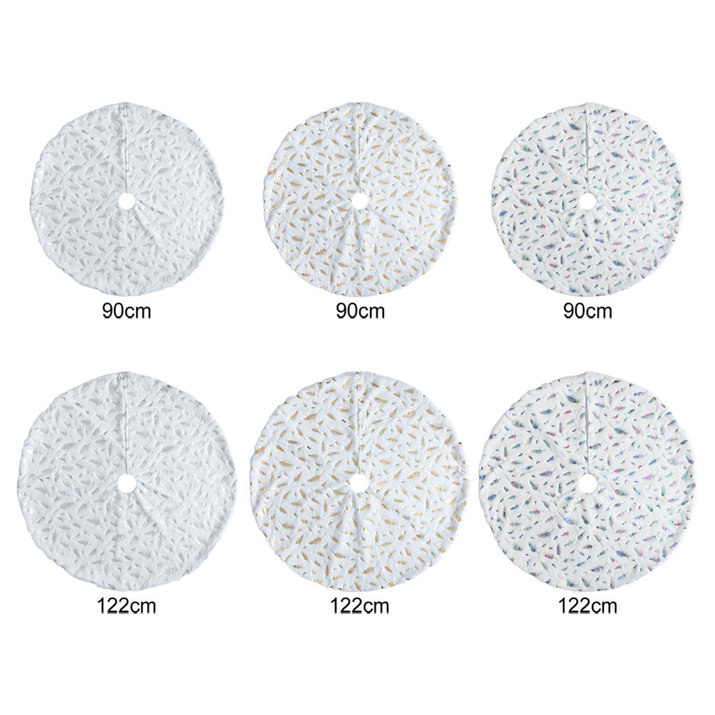 Doek Veren Kerstboom Rok Zachte Dikke Besneeuwde Wit Rustieke Boom Mat Party Decor