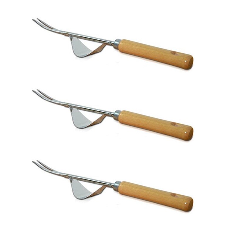3PCS Gardening Ripper Stainless Steel Root Remover Weeder Root Excavator Seedling Fork Weeding Shovel Tool
