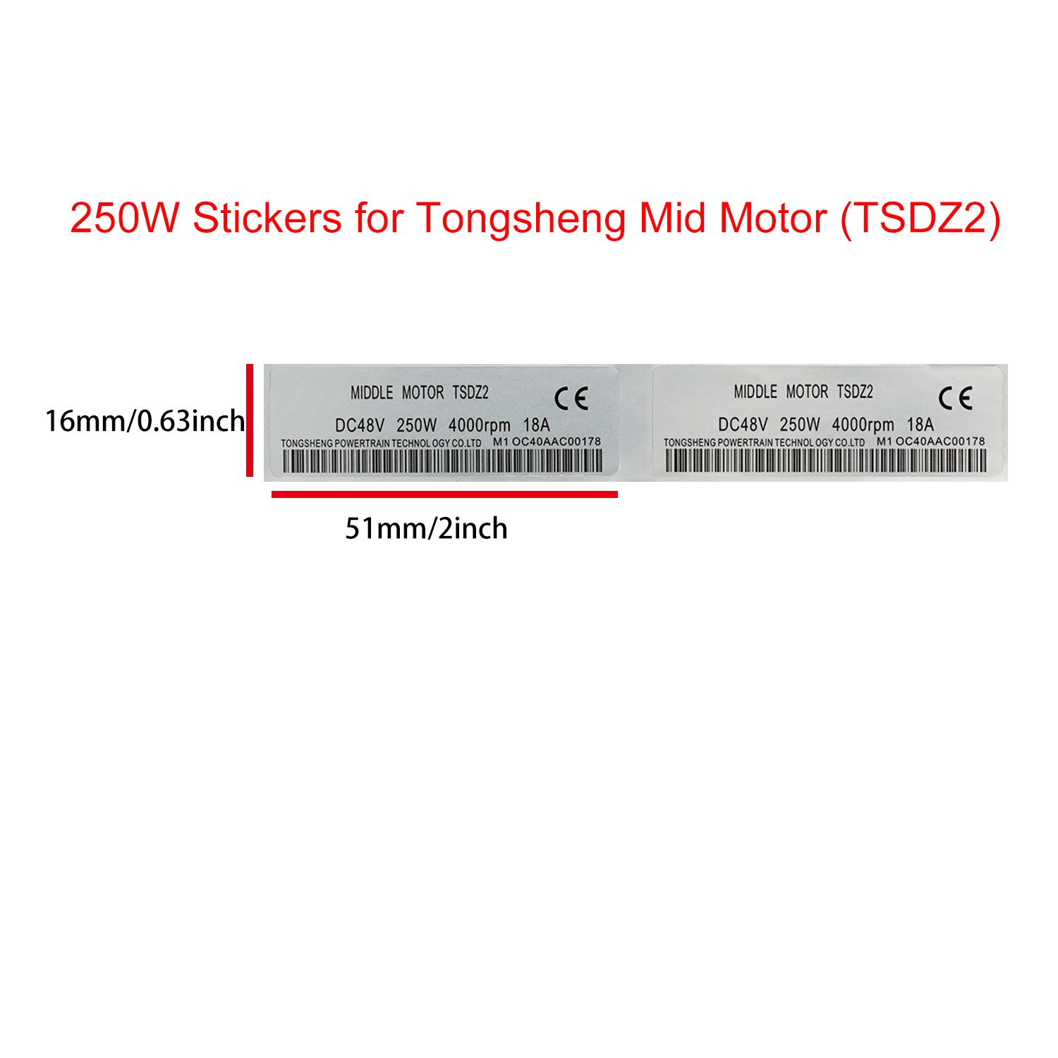 Tongsheng Mid Motor 48V 250W Stickers 10/20 Pcs/Veel Ebike Conversie Kit Sticker Voor tongsheng TDZ2