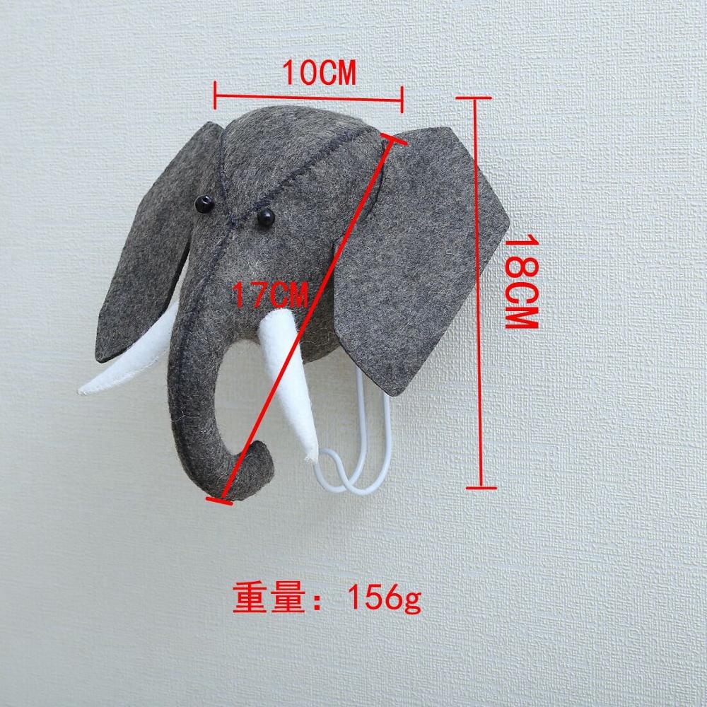 Barnerom dekor 3d dyrehoder veggdekorasjon til barnerom baby barnehage jente soverom myk installasjon dekorasjon: Elefant