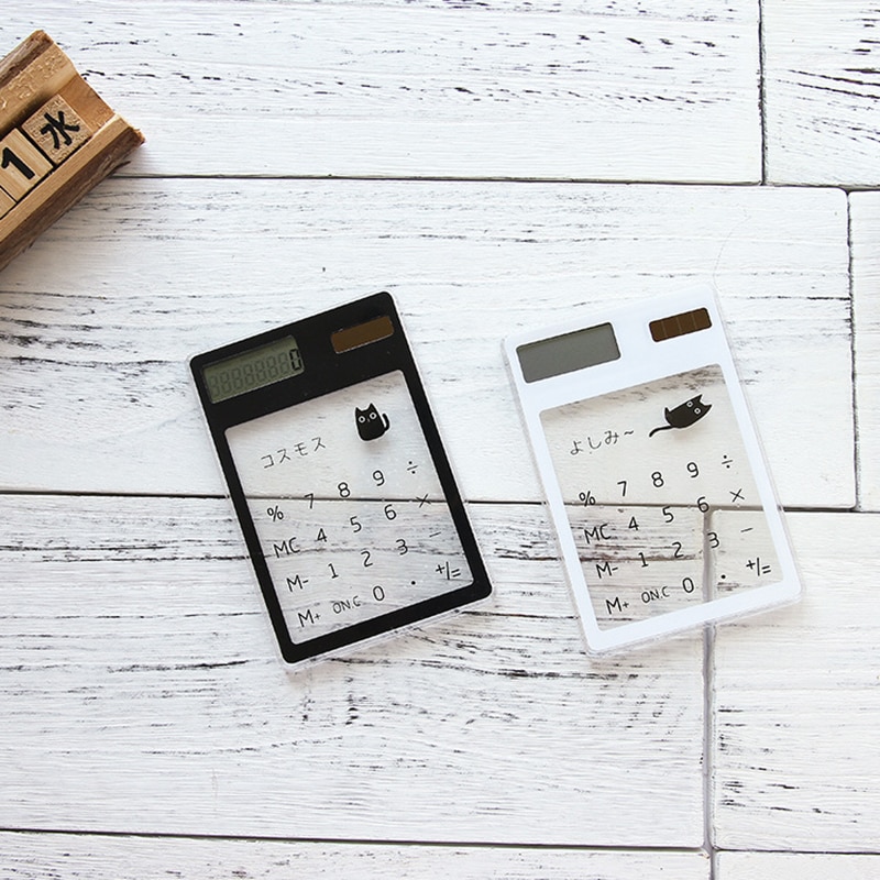 1 Piece Handheld Transparent Scientific Calculator Cute Pocket Calculator Solar Calculators Scientific for School Meeting