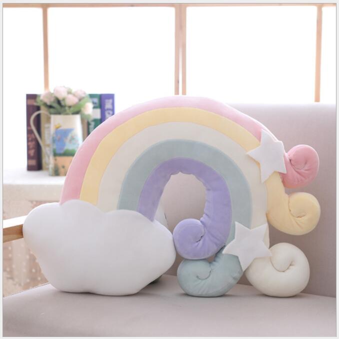 Mignon bonbons couronne nuage étoile lune arc-en-ciel oreiller rembourré doux coussin maison voiture décoration rose oreiller enfants d'anniversaire oreillers: 60x40x9 cloud 1