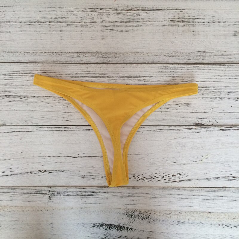 Solid string bikini underbukser brasiliansk badetøj tanga badedragt trusser badedragt bund bikini badetrusser parte de abajo bas: Tre