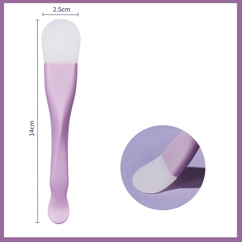 Cepillo para mascarilla Facial de silicona de doble cabezal, cepillos de limpieza para masaje Facial, raspador de película de barro DIY, herramienta de cuidado Facial,: Gris