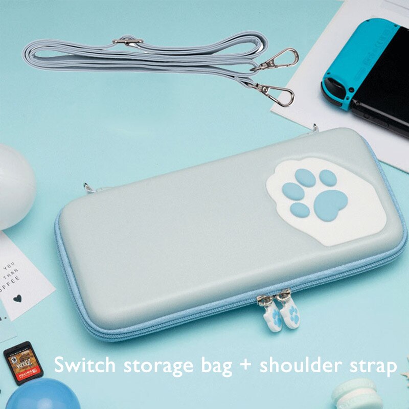 Nintend Switch Case Cat Claw CP Storage Bag NS Silicone Hard Shell Cover Box For Nintendo Switch Lite Game Console Accessories: Blue Switch Case