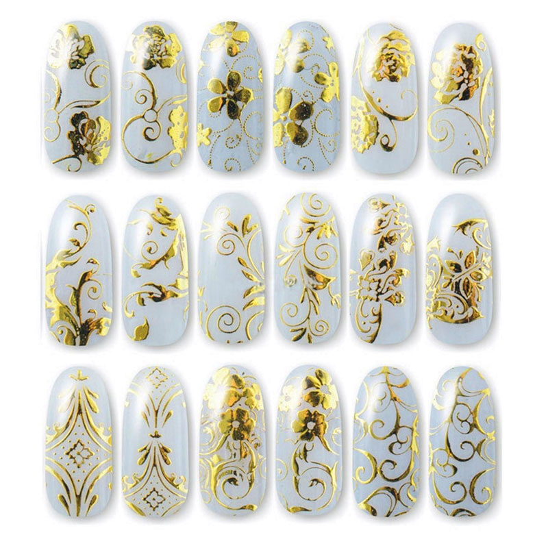 Cyshmily 108 stuks 3d stickers voor nagels folie bloemen slider voor nagelsliders nagels stickers manicure gouden slider voor nagels