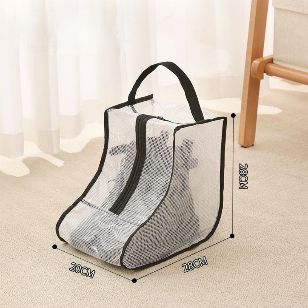 Shoe Storage Bag Household Foldable Portable Season Boots Protective Travel Essentials Covers Waterproof Shoes Organizer Bag: Blue
