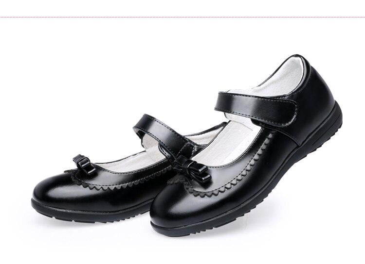SLYXSH Kinderen Meisje Student Schoenen School Zwart Lederen Schoenen Meisjes Mode Prinses Schoenen Kids Classic Gloeiende Uniformen Sinlge