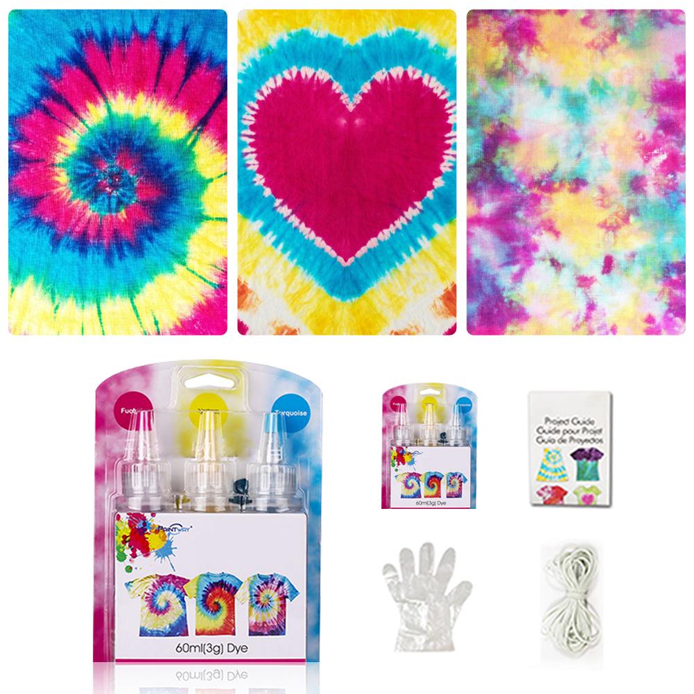 Tie-dye kit bomuld linned tøj farvestoffer giftfri diy dye kit maling farver kunst tøj til farvestoffer maling 3 farver