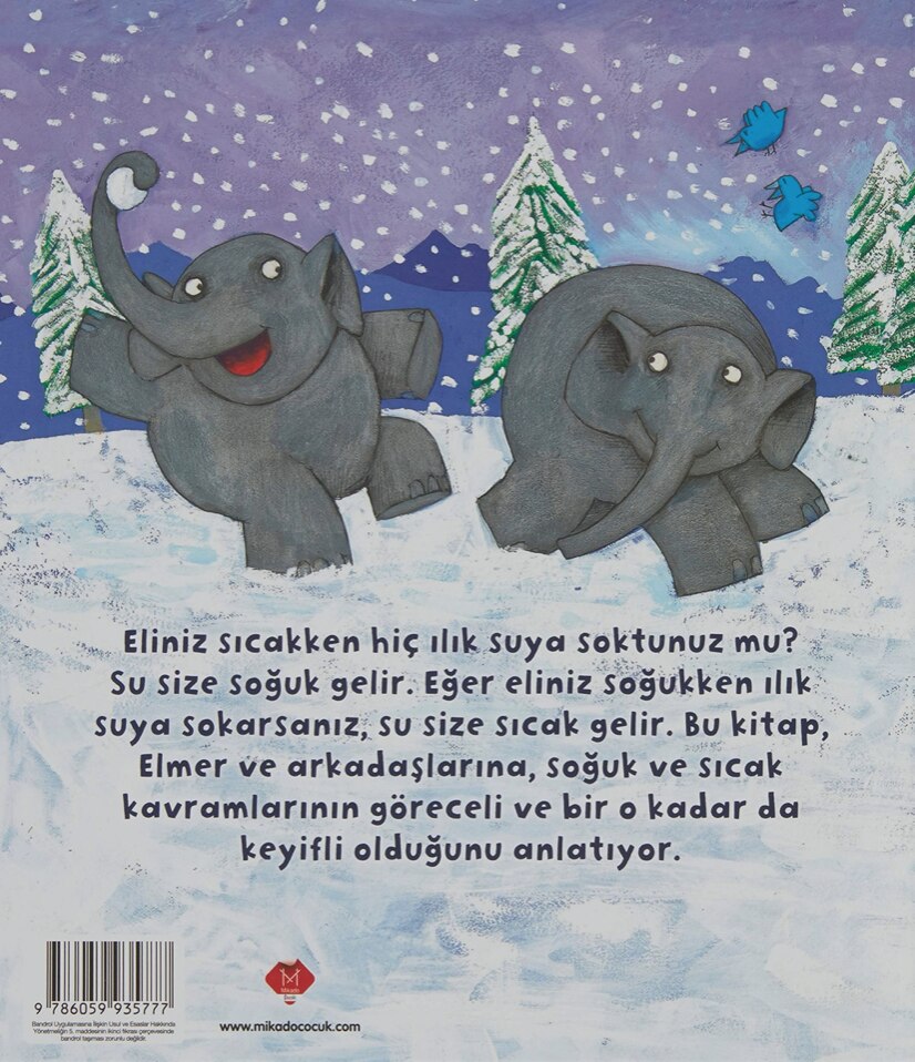 Boek, Kinderen, Turkse Taal, Elmer Sneeuw Fun, 32 Pagina 'S, Kid 'S Onderwijs, leren Lezen, 5-7 Jaar Oud, Kid 'S Fun