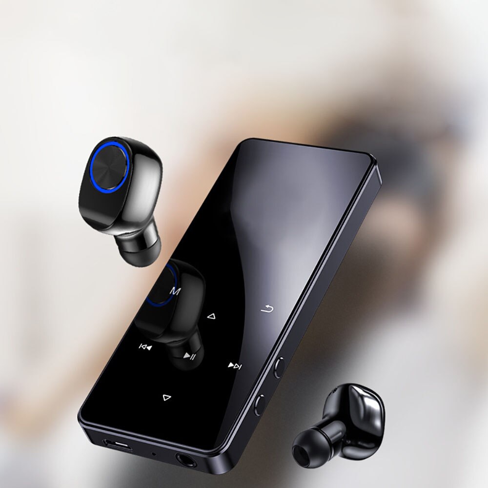 MP4 Player with Bluetooth HiFi Player Portable Walkman FM Radio Recording Built-in Speaker Touch 2.4 Inch Music Displayer 16GB