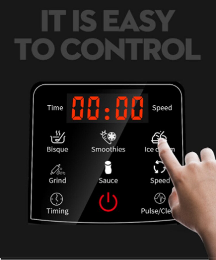 2L Automatic Touchpad Blender Mixer Juicer High Power Food Processor Ice Smoothies Fruit220V