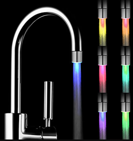 6PC/3PC/1PC Leuchtende Ändern 7 Farben LED Wasserhahn Farbe Licht Ändern Blinkende Temperatur Kontrolle Wasser Wasserhahn: M