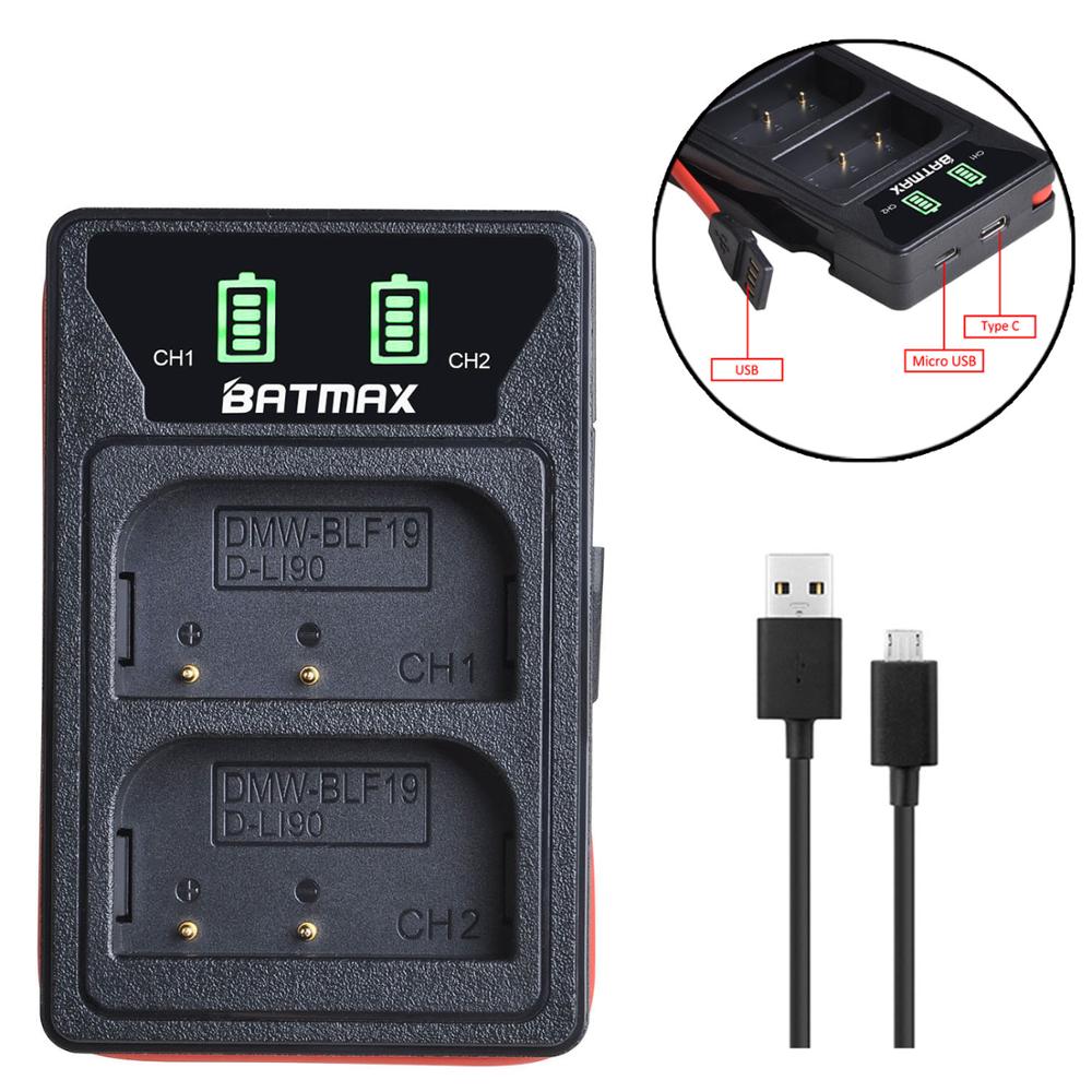 Batmax D-LI90 DLI90 D Li90 batería + LED Dual cargador con el tipo C PortFor PENTAX K-7 K-7D K-5 K-5 II 645D K01 K-3 K-3 II 645Z L15