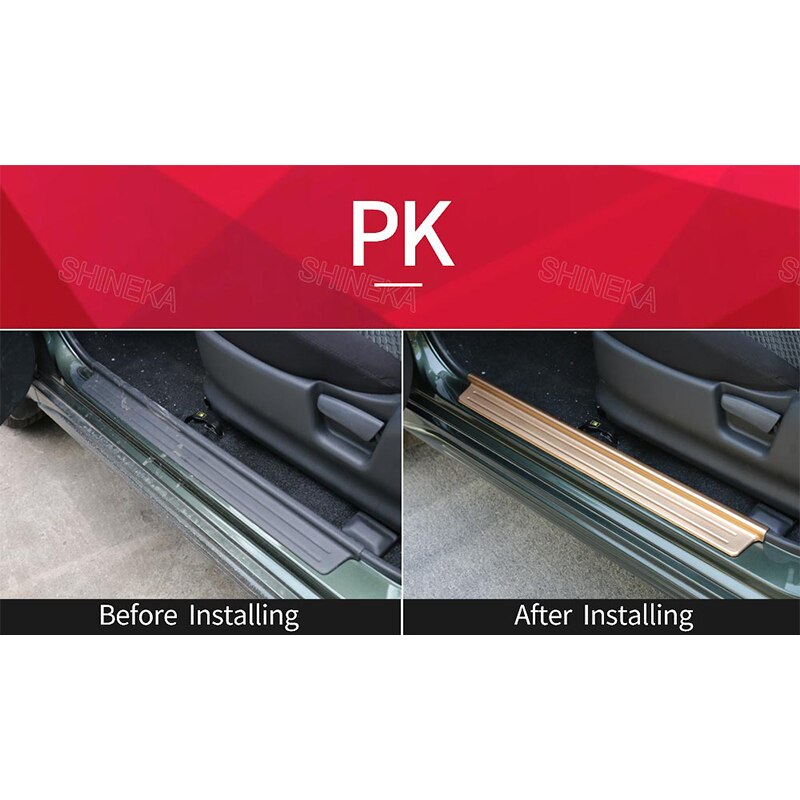 SHINEKA Edelstahl Tür Sill Platten Eintrag bewachen Abdeckung trimmen Streifen Aufkleber für Suzuki Jimny 2007 + Auto Styling