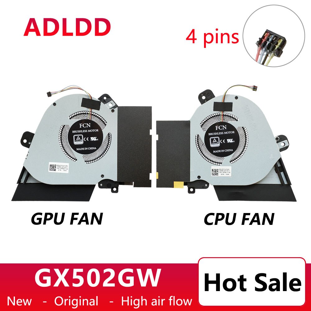 laptop cpu gpu cooling fan cooler radaitor for Asus ROG gx502 gx502g gx502gw DC 12V 1A 4PIN