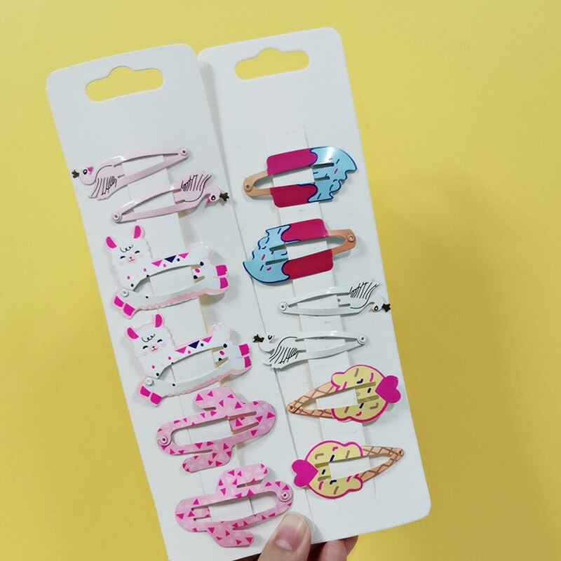 Accessoires pour cheveux 6 pièces/ensemble | Nouveaux accessoires pour enfants, couvre-chef ananas Fruit épingles à cheveux dessin animé sirène cheval arc-en-ciel, pince pour filles