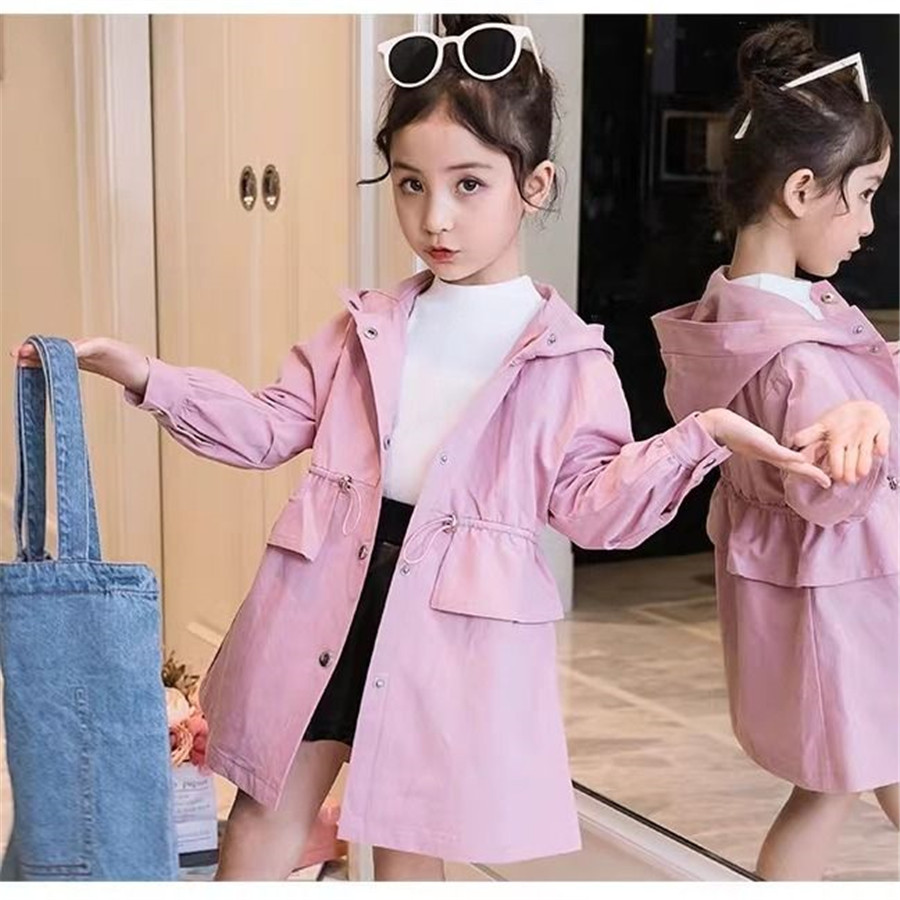 Meisjes Jas Windjack Effen Kleur Jas Voor Meisjes Lente Herfst Kinderen Jassen Bovenkleding Casual Stijl Kleding Voor Meisjes