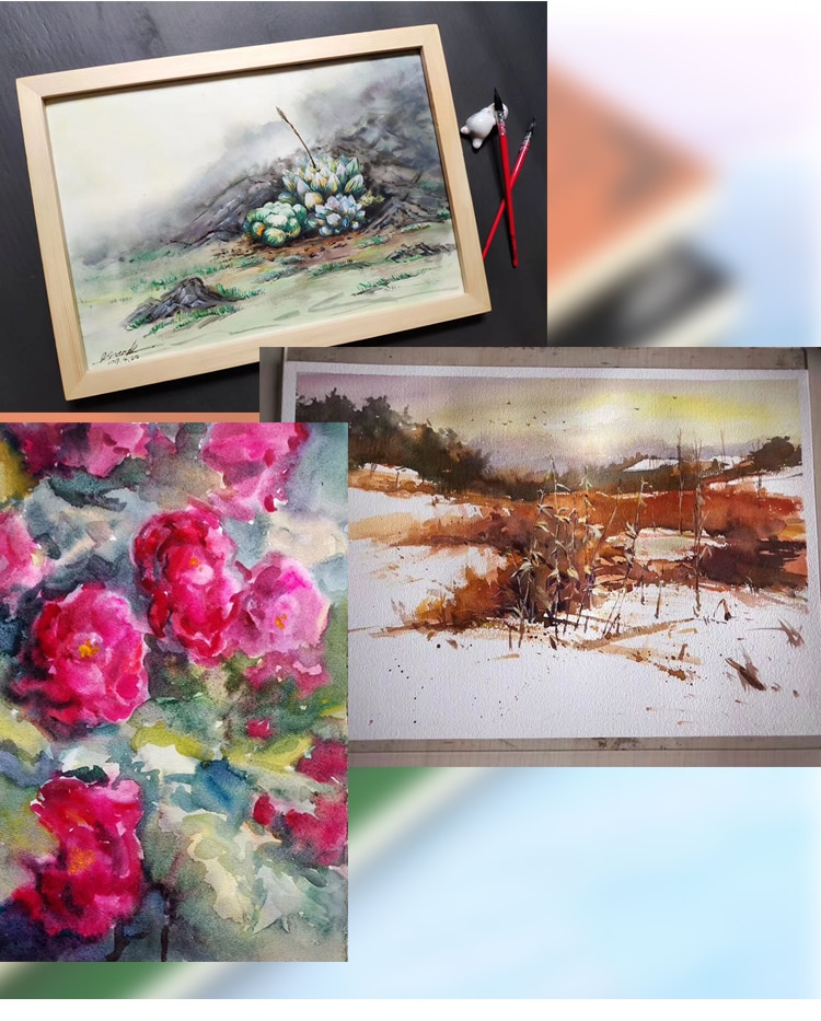 Papel de acuarela 100% algodón , 20 hojas para libro de acuarela pintado a mano para artista, suministros para estudiantes