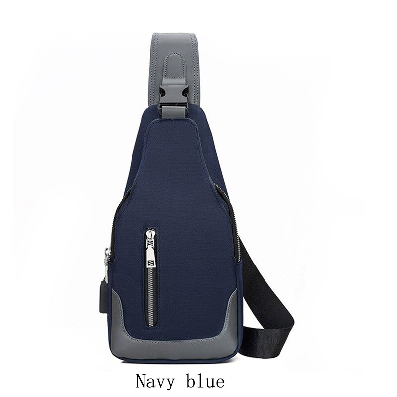 Bote Tasche Reise Schulter Oxford Tuch Brust Tasche Große Kapazität Kopfhörer Stecker Crossbody Pack USB Ladung G173: Marine Blau