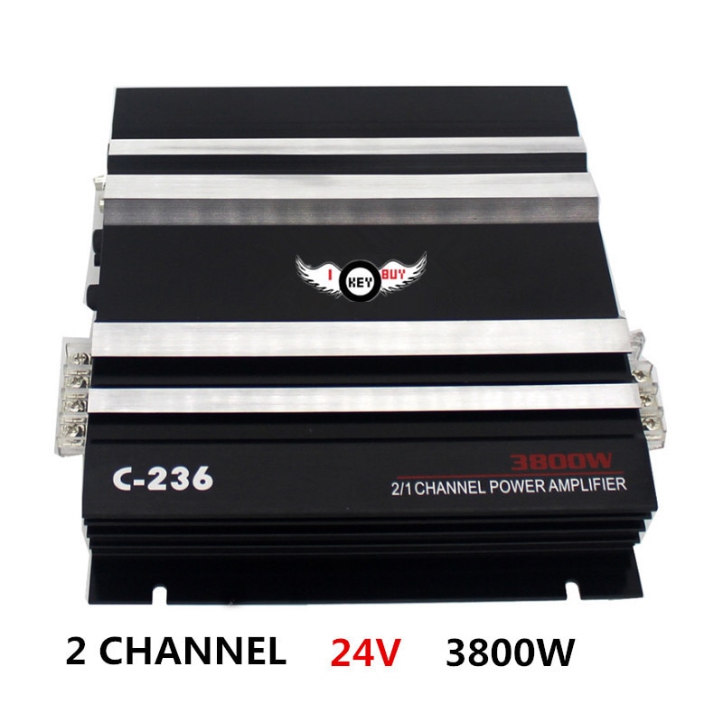 Dc 24V 2CH 3800W Hoge Krachtige Klasse Ab Audio Auto Van Versterker Beste Mosfet Stereo Auto Akoestische booster