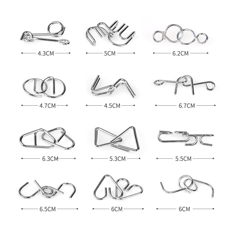 Mensa Dozen Mensa Puzzles Metal Wire IQ Wire Brain Teaser Game Educational Toys