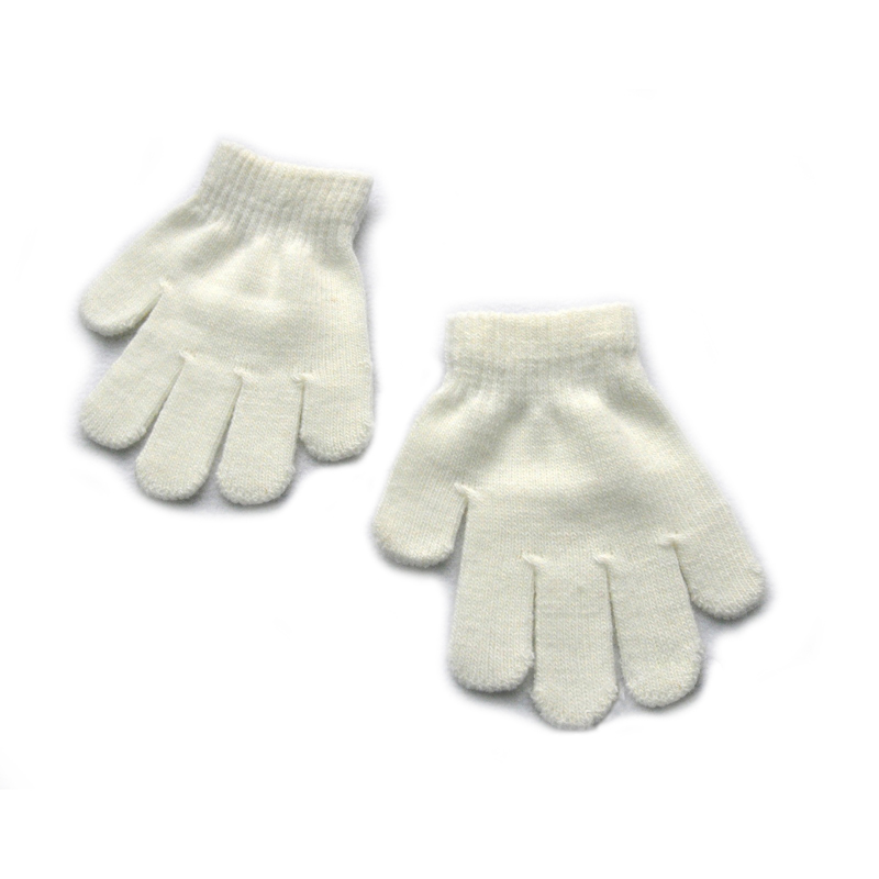 Wecute Art Winter Warme Handschuhe für 3-7 jahre freundlicher Reine Farbe Gestrickte Warme Handschuhe Kindergarten 13*10cm Weiche Außen Spielen: Weiß