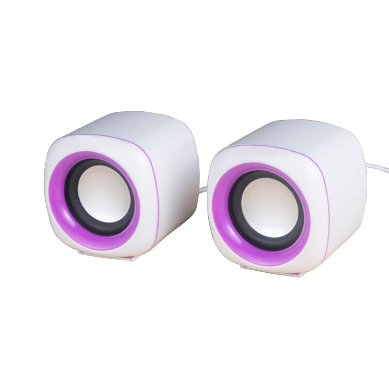 K3NB USB Verdrahtete Computer Lautsprecher Tiefe Bass Sound Box Lautsprecher Für PC Laptop Leistungsstarke Subwoofer Multimedia Lautsprecher: White purple