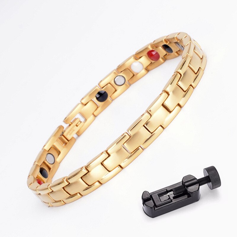 Energieheilungsarmband aus titanstahl, magnettherapie-Armbinde aus Germanium für damen und herren: Gold w werkzeug