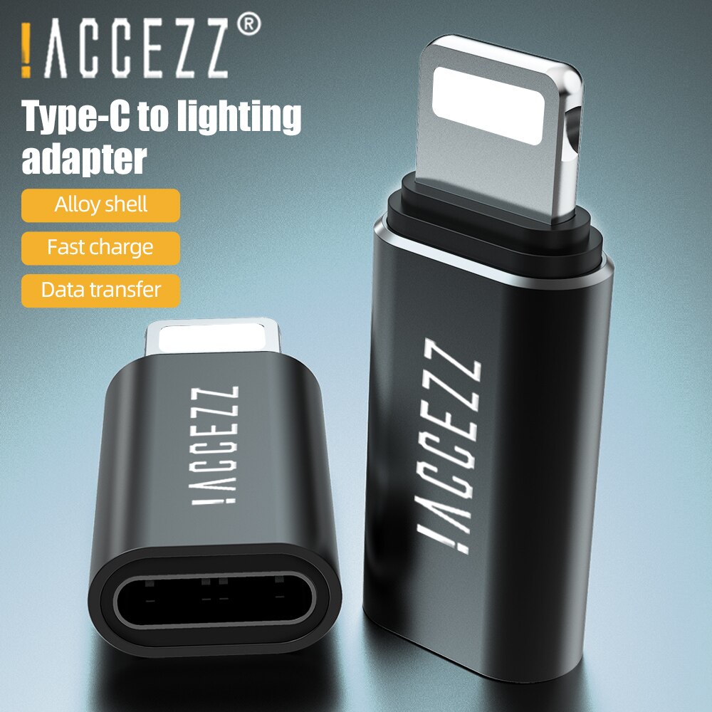 ¡! ACCEZZ-adaptador Adaptador USB OTG tipo C para móvil, convertidor de cargador de sincronización hembra a macho de iluminación para iphone X, XS, XR, 8, 7 Plus