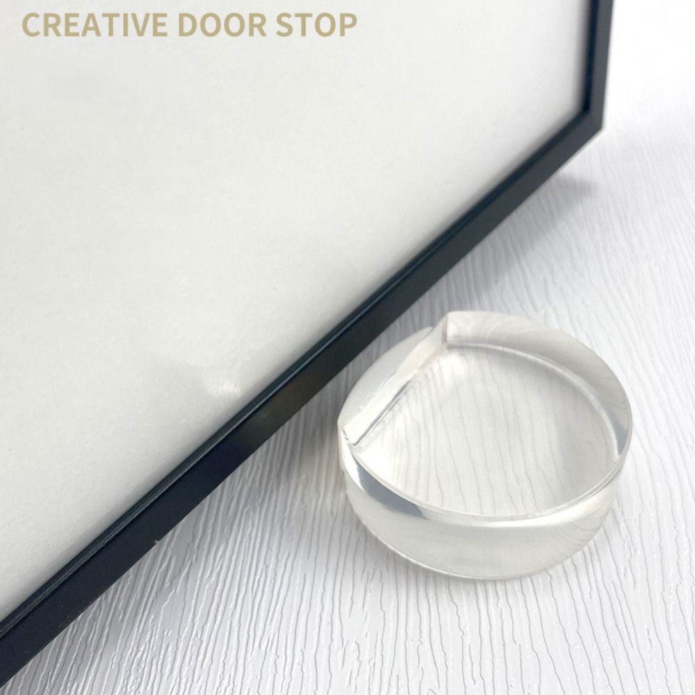 Anti-collision Self Adhesive Transparent Door Stopper Non Perforated Light Weight Silicone Door Stop D Shape PVC Door Block Door