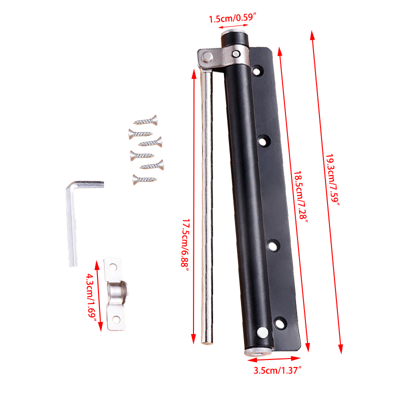 Automatic Spring Buffer Surface Mounted Adjustable Door Closer Aluminum Alloy Door Closing Device for Home and Commercial: 02