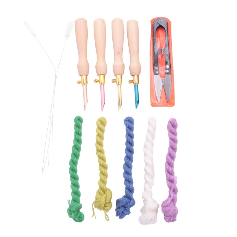 Embroidery Craft Set Punch Needle &amp; Embroidery Floss &amp; Yarn Scissors &amp; Threader For Embroidery Needle Punch: Default Title