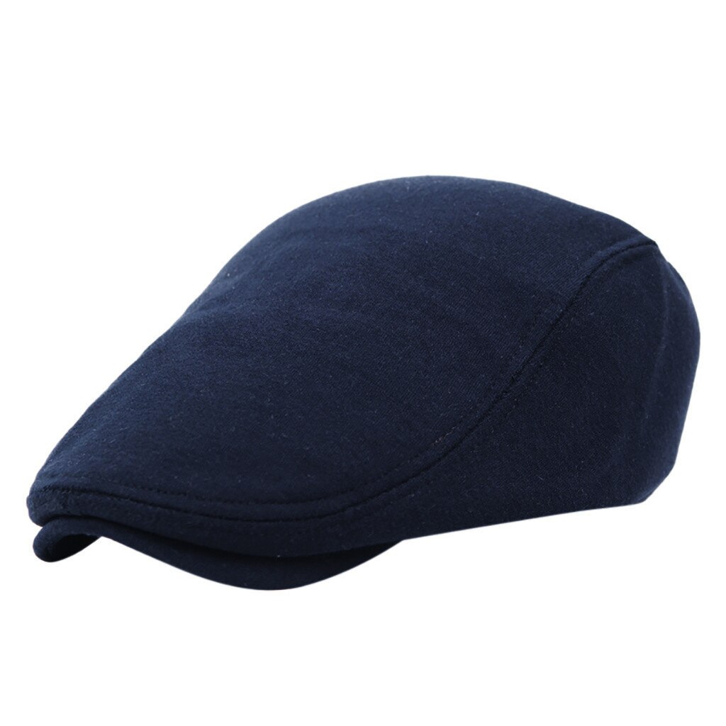 Preto cinza masculino boina bonés vintage algodão boina chapéus newsboy baker menino tweed liso masculino gatsby chapéu chapéu chapeau homme: Azul