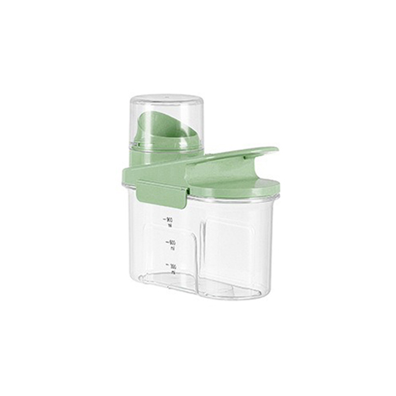 Conteneur Transparent de stockage de grains secs de riz, avec échelle et enregistreur de temps, odeur de grains de maïs, conteneur de stockage résistant à l'humidité: L / vert clair