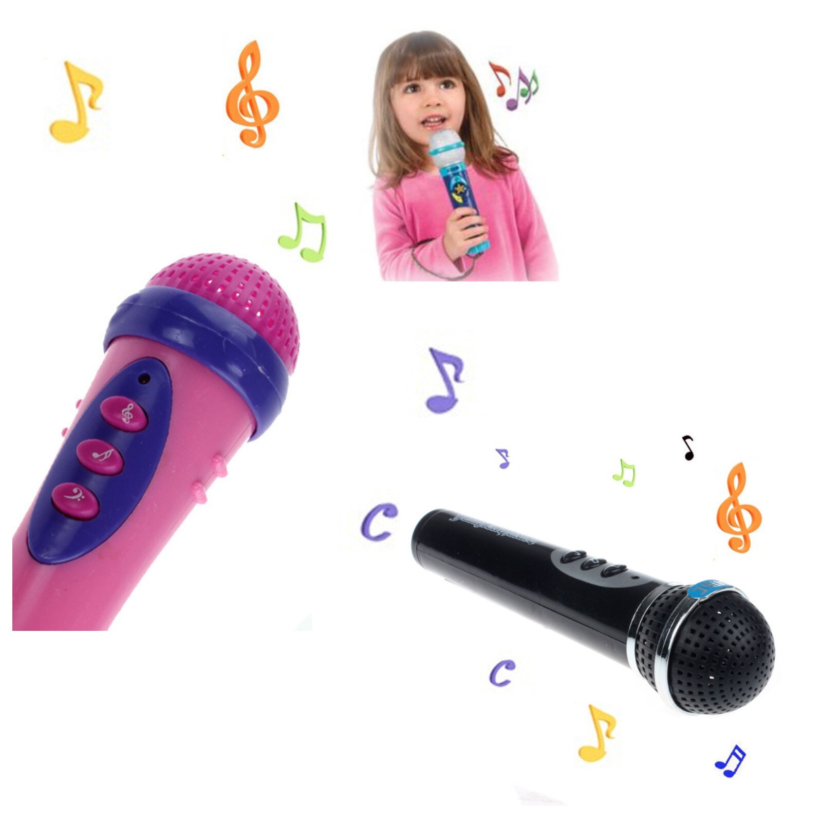 Muzikale Speelgoed Kids Black Microfoon Mic Karaoke Zingen Kid Grappige Muziek Speelgoed Kinderen Creativiteit Verbeelding Onderwijs