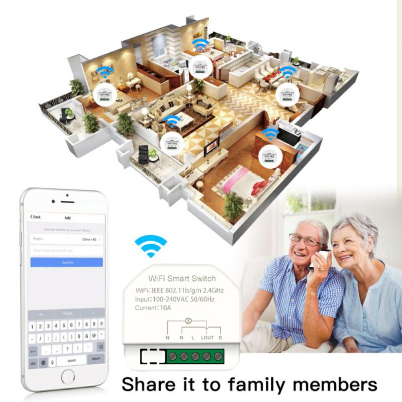 1gang DiY WiFi Smart Light Switch Relay Module Work With Alexa Echo Google Home Smart Home Smart Life/Tuya APP Remote Control