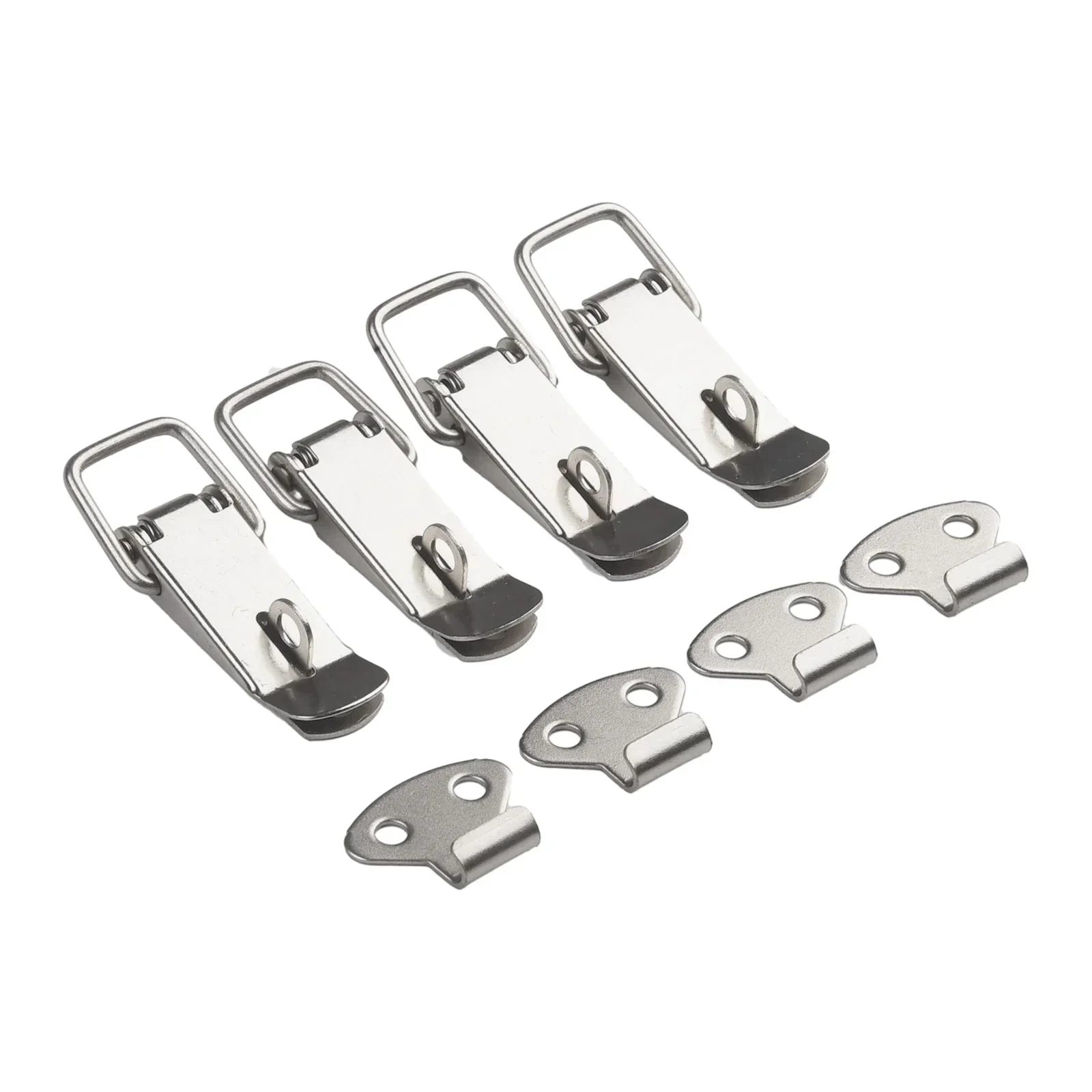 4pcs Latch Catch Stainless Steel Cabinet Boxes Handle Toggle Lock Clamp Hasp Door Hardware For Home Improvement