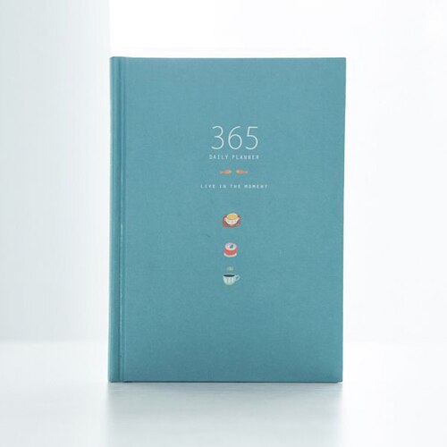 Cuaderno planificador de 365 días Agenda anual ilustración de página interior colorida Plan diario Registro Diario vida papelería: Light Blue
