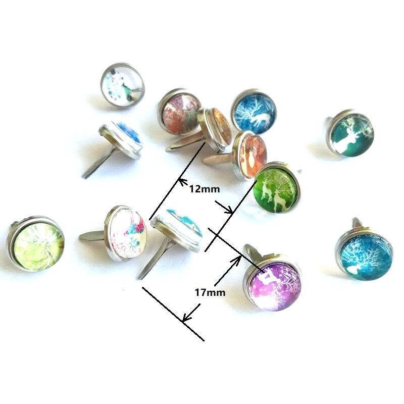 12mm perle glass brads jul hjort reinsdyr santa papir håndverk utklippsbok tilbehør bryllup forsyningskort invitasjon valentine