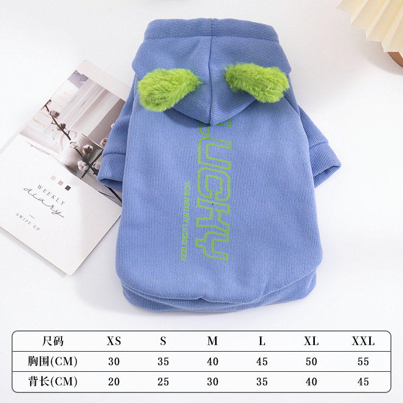 Pet Fleece Hooded Jacket Hooded Fleece Hoodie Casual and Comfortable Warm Dog Clothing Dog Clothes for Small Dogs Puppy Clothes: L / Blue