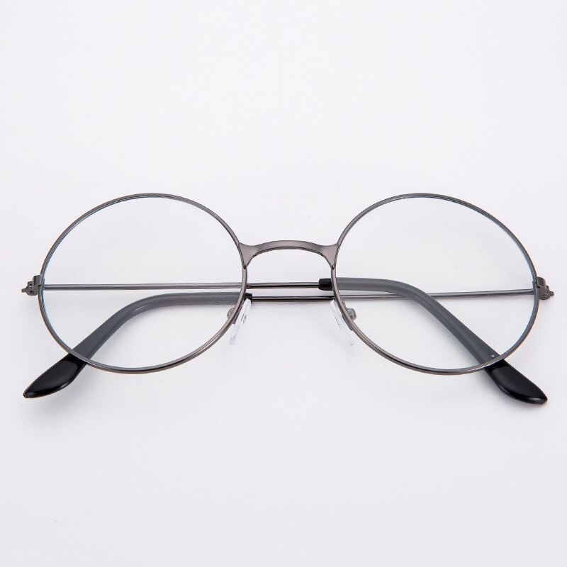 Mann kvinne retro butikk runde briller gjennomsiktig metall brilleinnfatning overdimensjonert rund sirkel brille