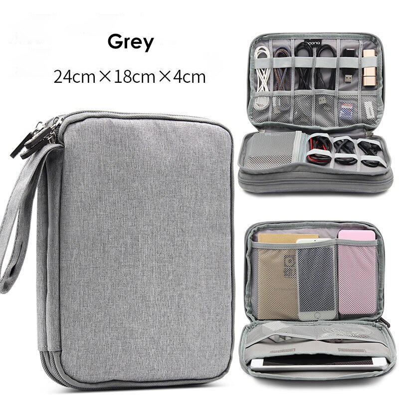 Grote Capaciteit Datakabel Opbergtas Reizen Elektronica Accessoires Organizer Pouch voor HDD Adapter Geheugenkaart Digitale Gadgets: 4