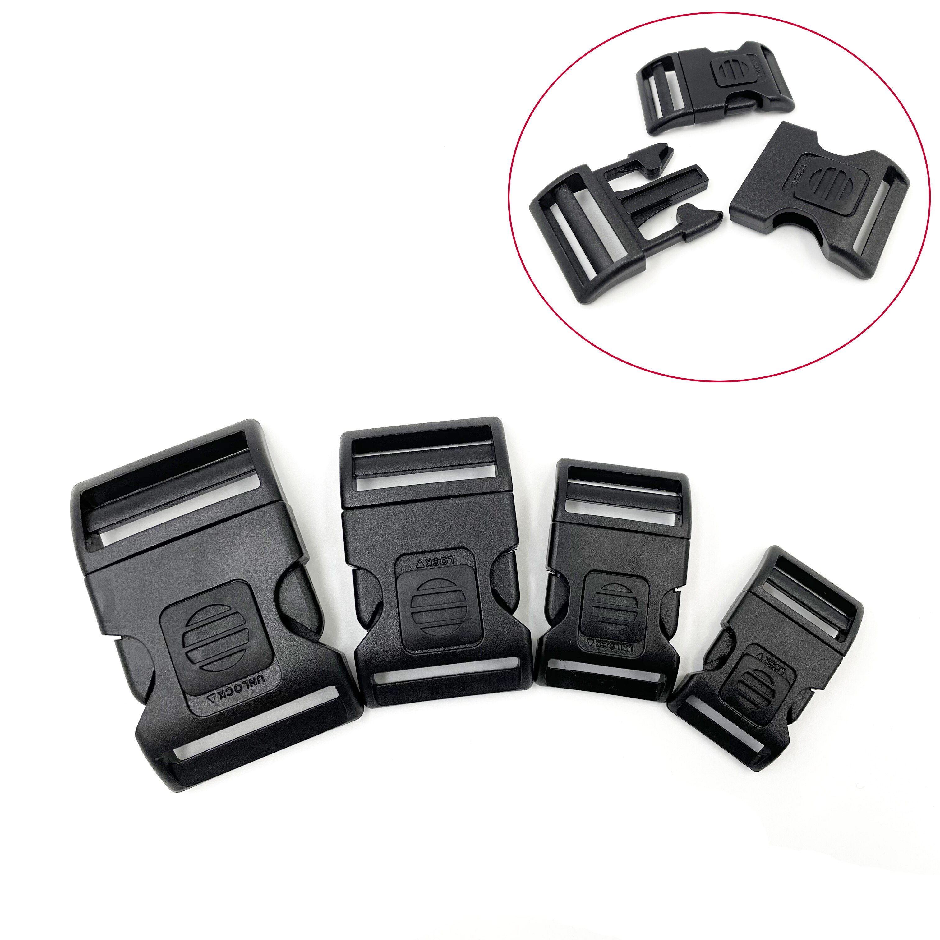 1 pz fibbia a sgancio laterale in plastica fibbie autobloccanti nere per borse da campeggio con cinturini per zaino