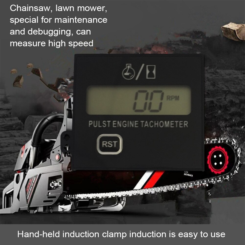 46.7*57mm Motorcycle Chainsaw High Tachometer Gasoline Engine ABS Lawn Digital Display Inductive Pulse Speed Tachometer