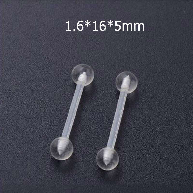 5 uds piercing lengua mancuerna damas Simple anillo de nariz estilo perno de retención transparente para mujeres joyería del cuerpo Bioflex