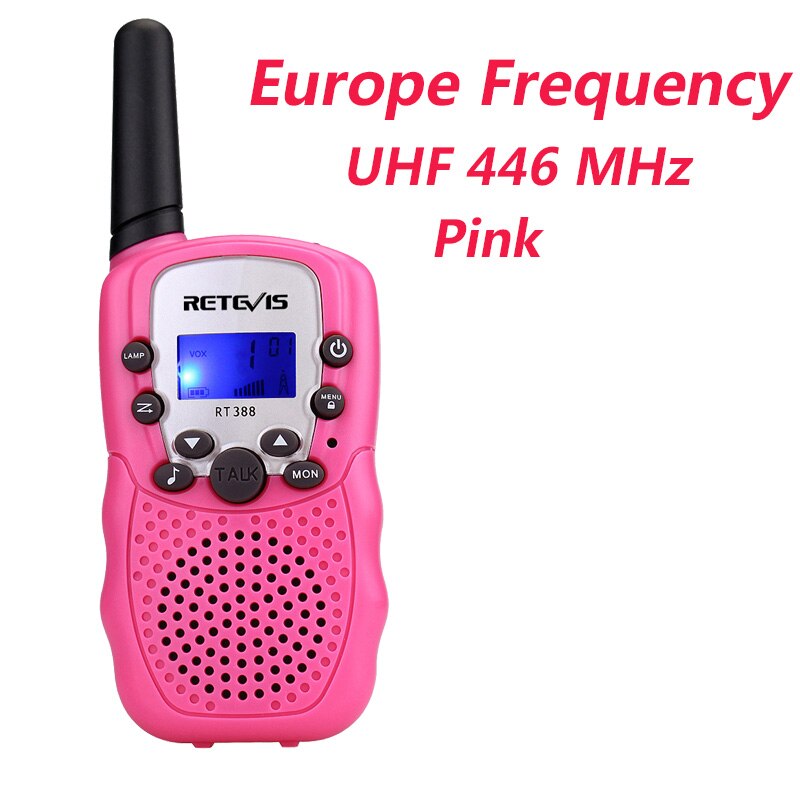 1pc Mini Walkie Talkie Kids Radio Retevis RT388 0.5W UHF 462-467MHz US Frequency Portable Two Way Radio J7027: Europe Pink