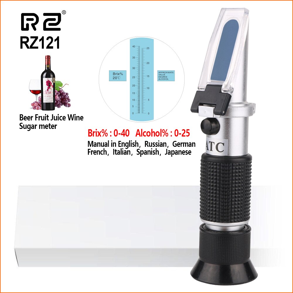 RZ Refractometer Concentration 0~40% Brix 0~25% Al... – Vicedeal