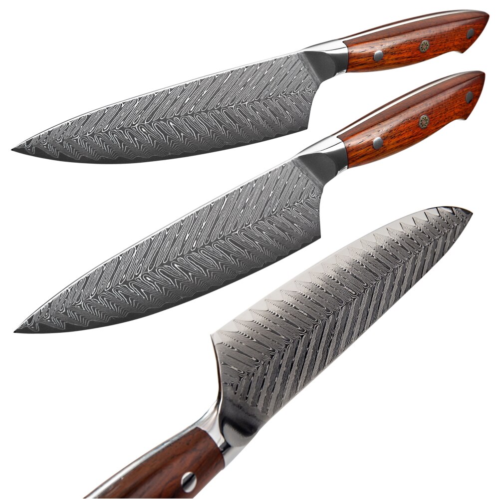 Damascus Chef Knife vg10 Japanese Damascus Steel Luxury Cooking Tools Gyuto Japanese Kitchen Gadgets Limited Edition Rosewood